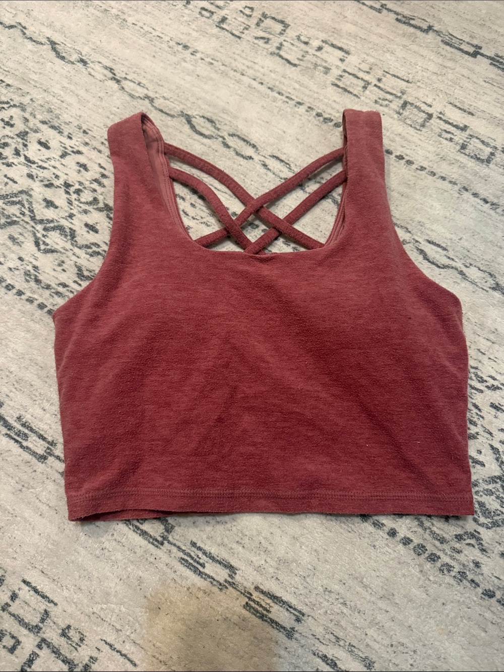 Crisscross Back Crop Tank - Brick Red